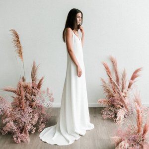 Claire La Faye Slow Burn White Sequin Gown